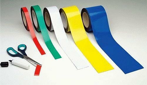 Magnetic easy-wipe strip 30mmx10m yellow