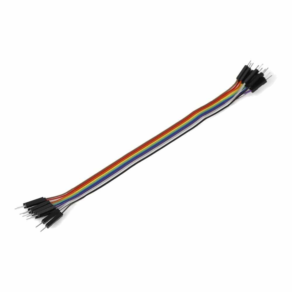 Ribbon Cable 10-wire, Male/Male, 20 cm