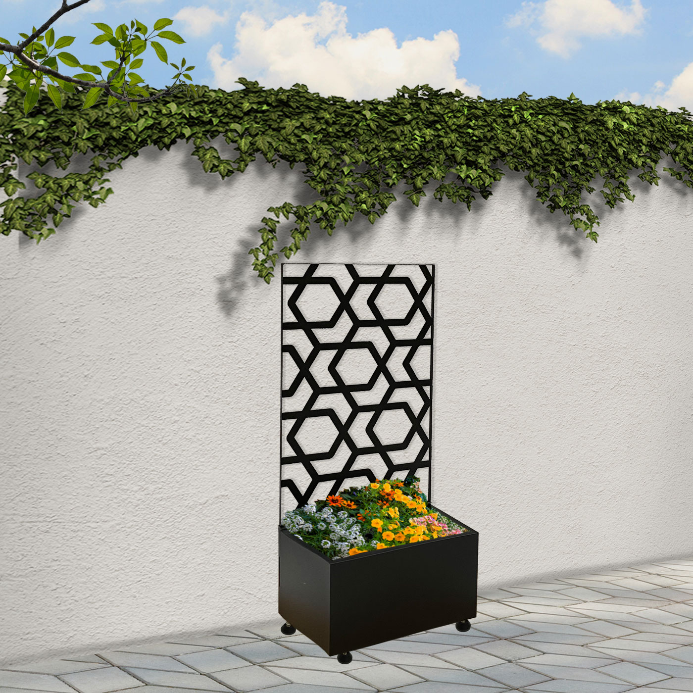 'Hive' Garden Screen with Planter 