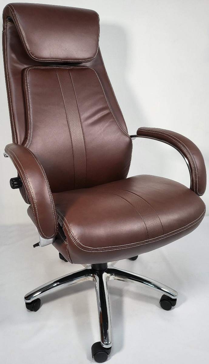 Providers Of Brown Leather Executive Office Chair with Manual Lumbar Control - 2119 UK