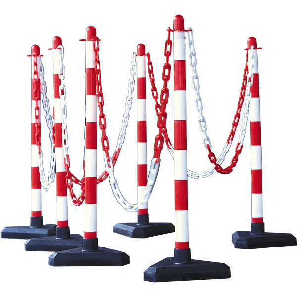 Plastic Chain Barriers with Concrete Base