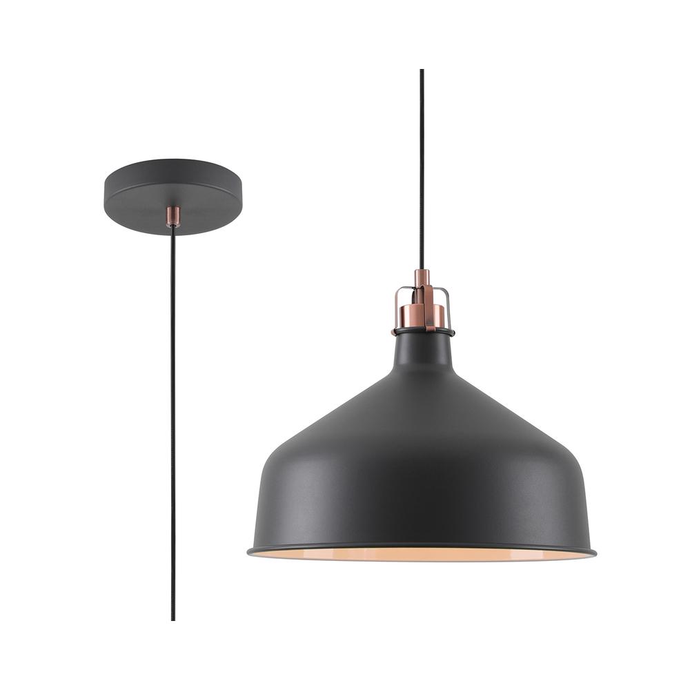 Luxuria Nimbus 30cm Medium Pendant Light E27 Graphite/Copper/White