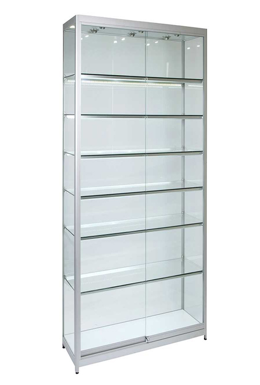 Glass Cabinet 800X400X1980mm 6 Shelves Led Strip Lighting Code 99761