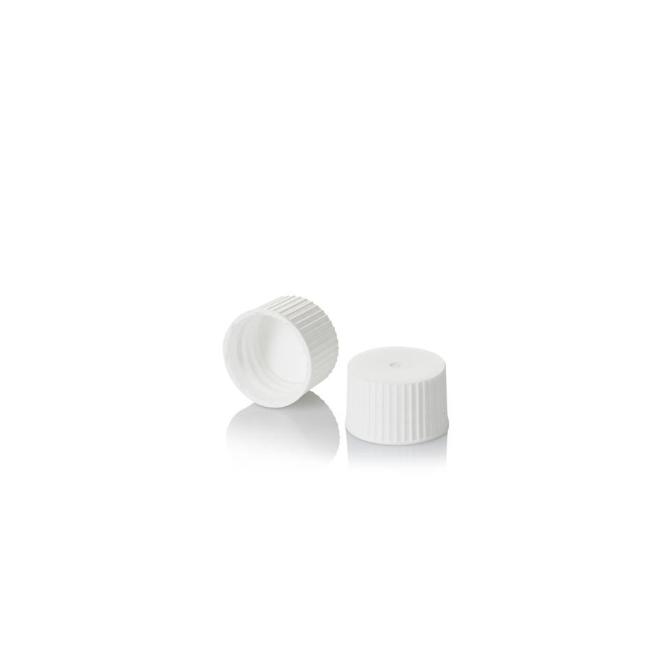 28&#47;410 White Wadded Screw Cap &#45; Ribbed