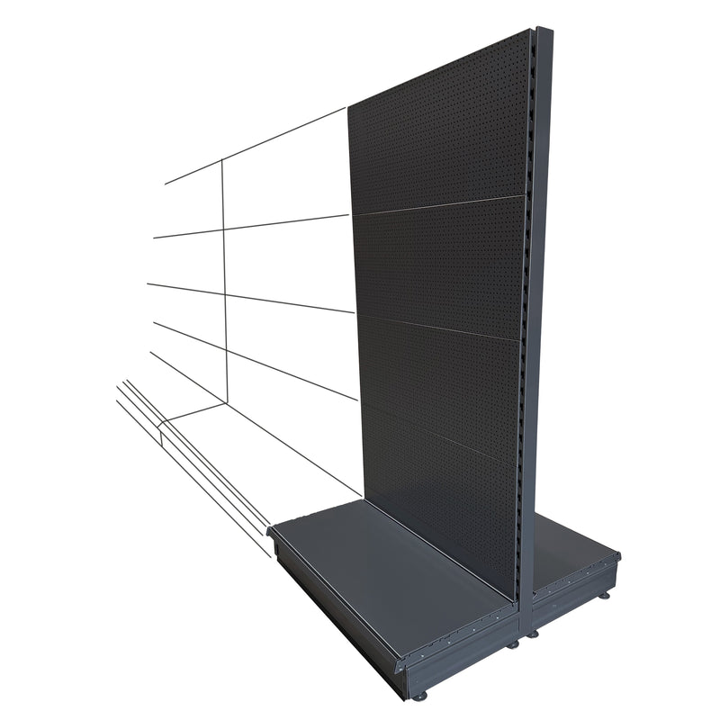 K50 Add-on Gondola Bay - Dark Grey - 1.8m high, all peg back, 37cm deep base - choice of lengths...