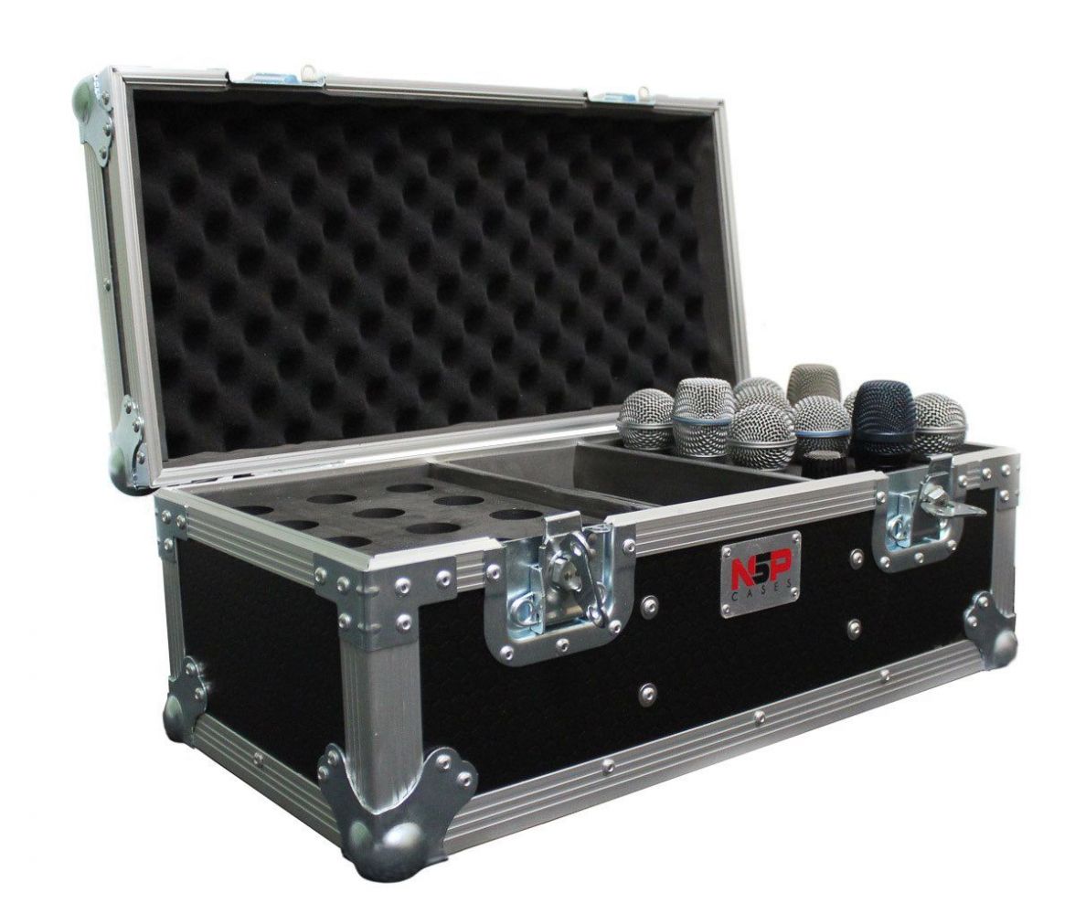 Universal 18 Microphone Flight Case