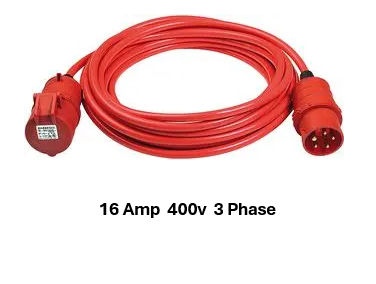 PEX-3P-16IND-10 10Mtr 16A 3 Phase 400V/415V CEE IND Extension Lead CEE Plug to Socket IP44 (IND309 3Phase)