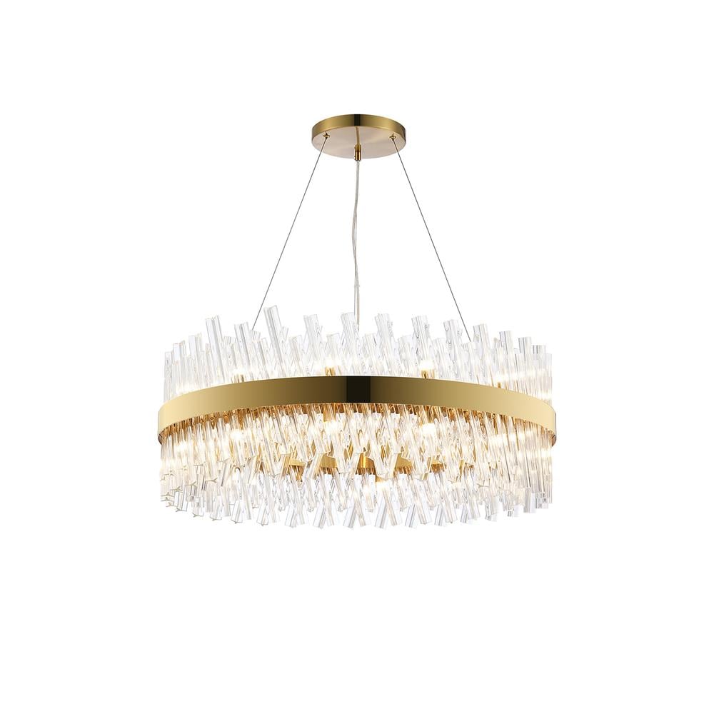 Luxuria Sylph 80cm 24 Light G9 Pendant Round Brass / Clear