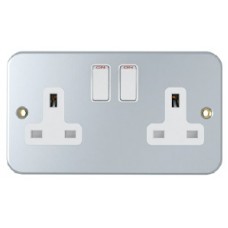 13A, 2 Gang Switched Socket, Metal Clad, SM2021