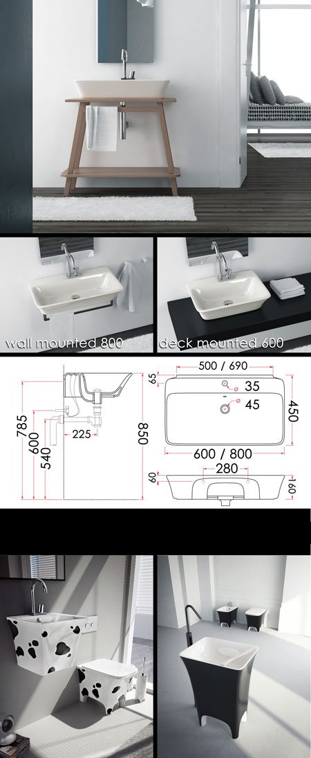 Comfy Cow Wall Mounted Basin (17A)