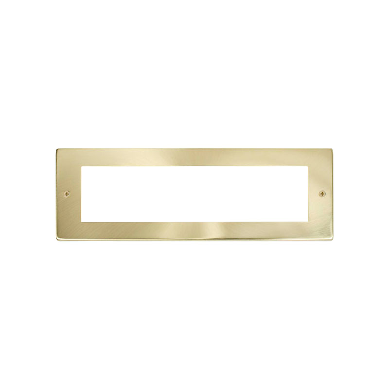 Click New Media 8 Module Small Unfurnished Front Plate Satin Brass