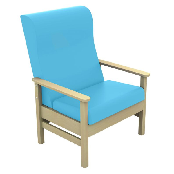 Atlas High Back Bariatric Arm Chair - Sky Blue