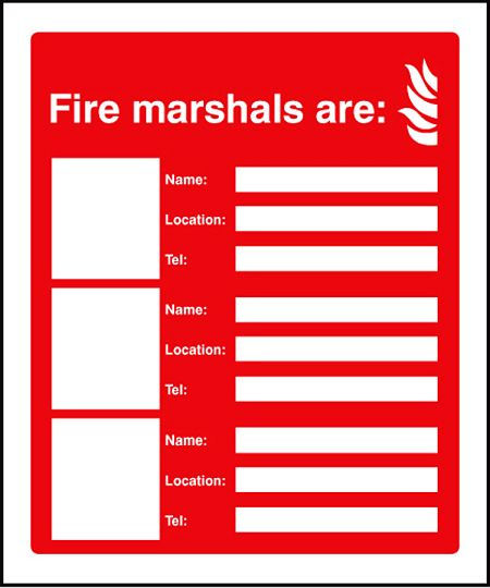 Fire marshals are (3 names, locations and numbers)