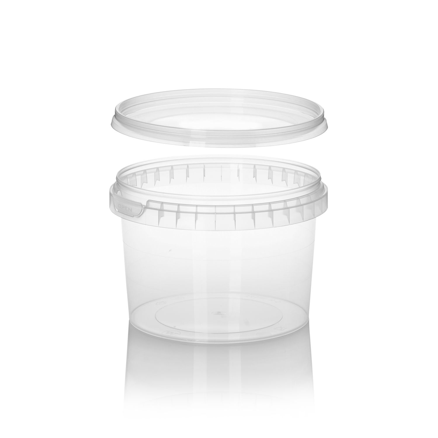 Distributors Of 500ml Clear PP Round Tamper Evident Tub and Lid