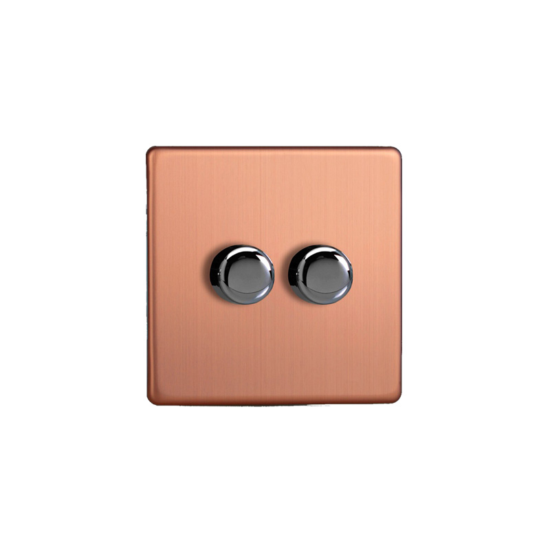 Varilight Urban V-Pro 2G LED Dimmer Brushed Copper Varilight Screw Less Plate