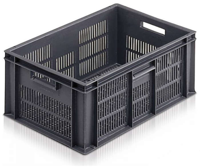 UK Suppliers Of 600x400x350 Attached Lidded Crate Tote Yellow Packs of 4 For Supermarkets