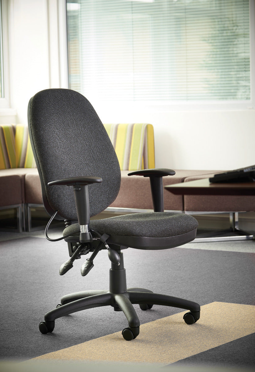 Sofia High Back Fabric Operators/Office Chair - Blue or Charcoal Option Near Me