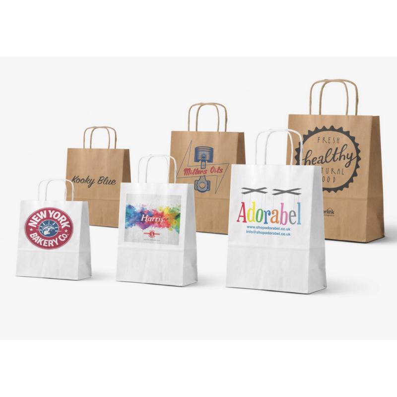 Twisted Digital Print Paper Carrier Bag