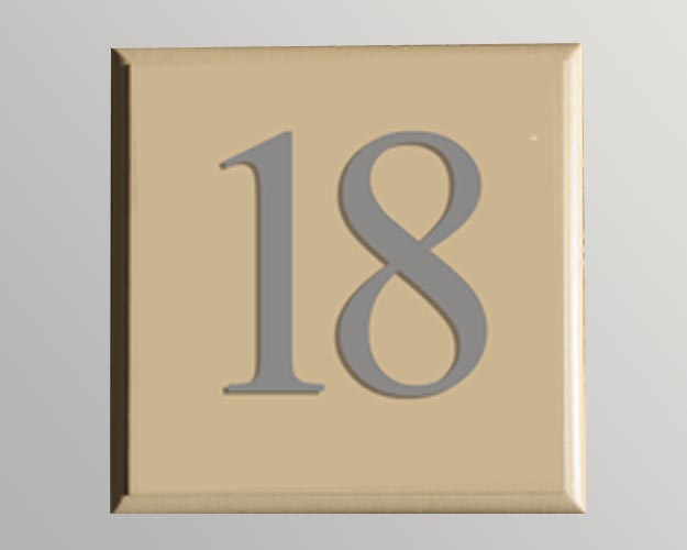OHN3 - Square house number, profiled edge