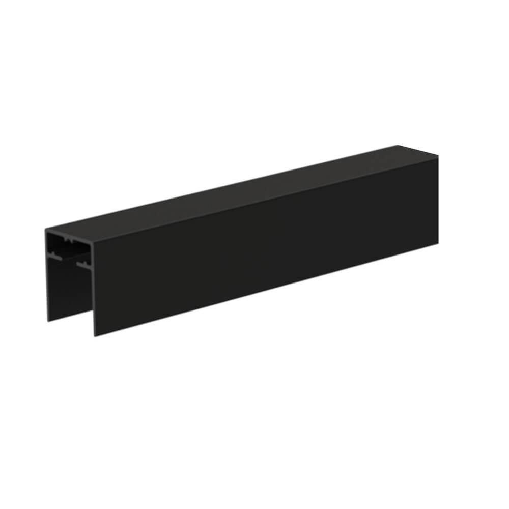 Aluminium 26.4x34mm U Channel 24 x 24mmPPC Black RAL 9005 - 2.5m Long