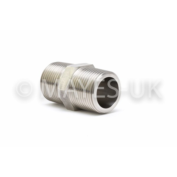 1.1/4" 3000 (3M) BSPT         
Hex Nipple
A182 316/316L Stainless Steel
Dimensions to BS 3799