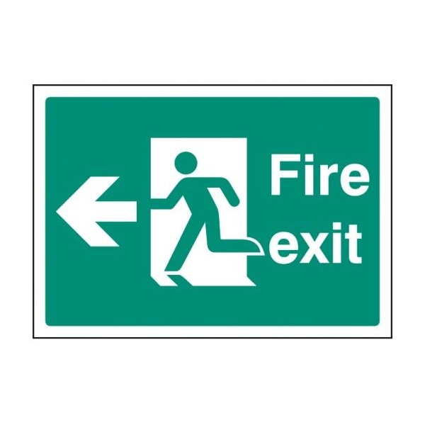 Fire Exit Left - A4 Self Adhesive Vinyl