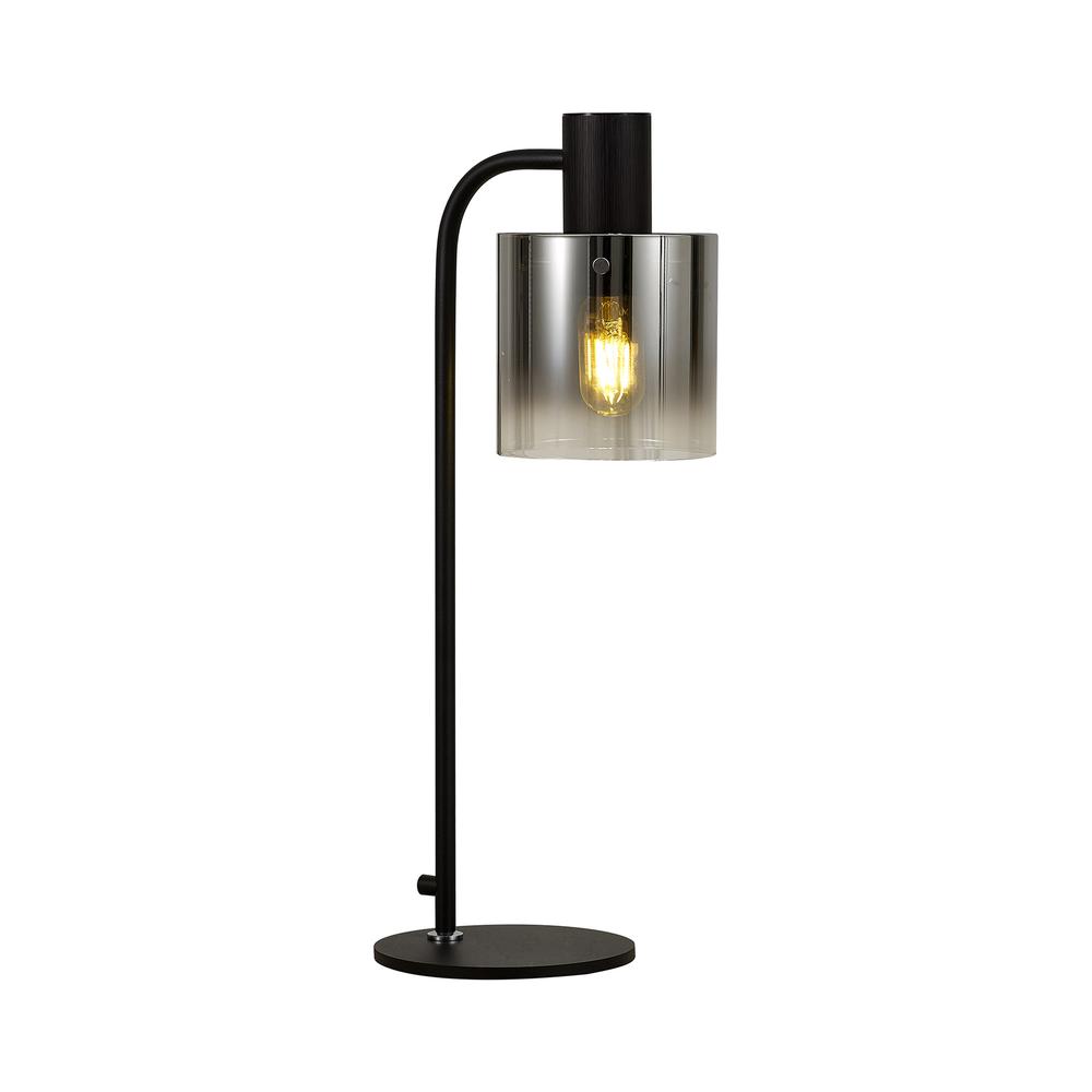 Luxuria Fusion Large Table Lamp 1 Light E27 Black / Smoke Fade Glass