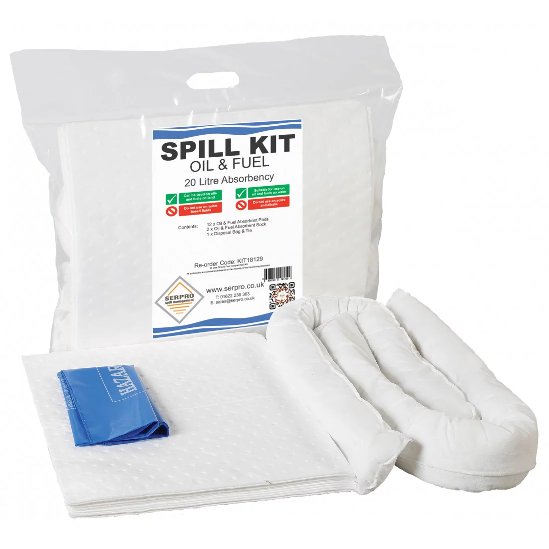 20 Litre Oil and Fuel Compact Spill Kit