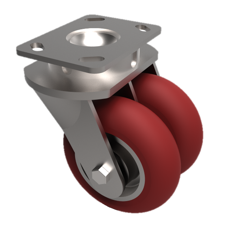 Ergonomic Polyurethane Plate Swivel Castor 125mm 900kg Load