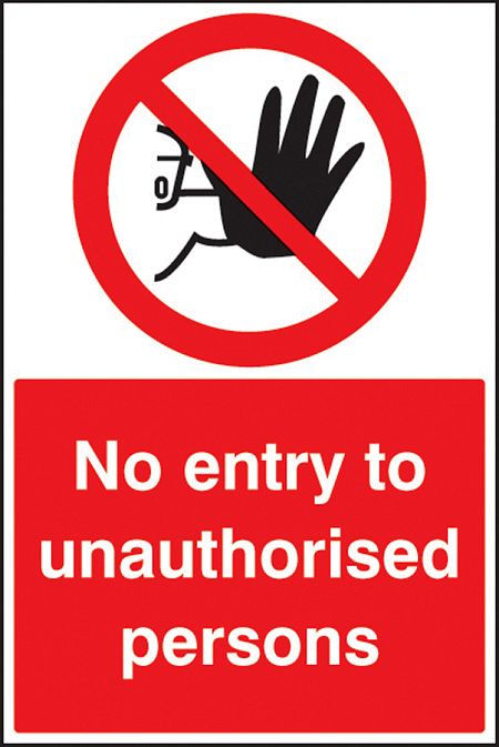 No entry to unauthorised persons floor graphic 400x600mm