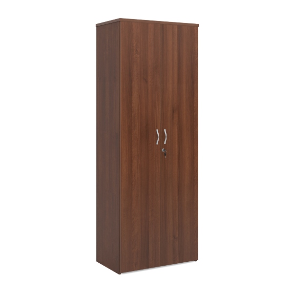 Universal Double Door Cupboard with 5 Shelves - Walnut
