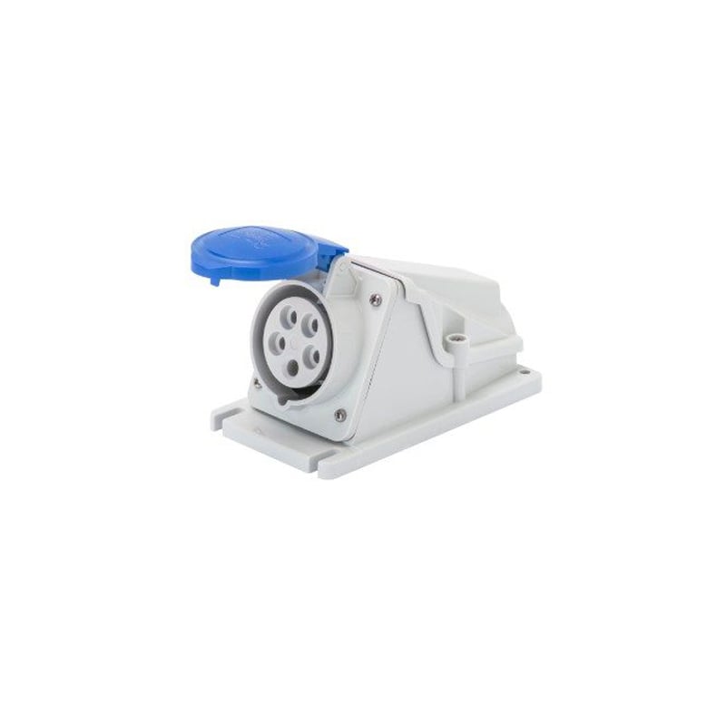 Gewiss 90 Deg. Angle Surface Mounting Socket IP44 16A 2P+E 240V Blue