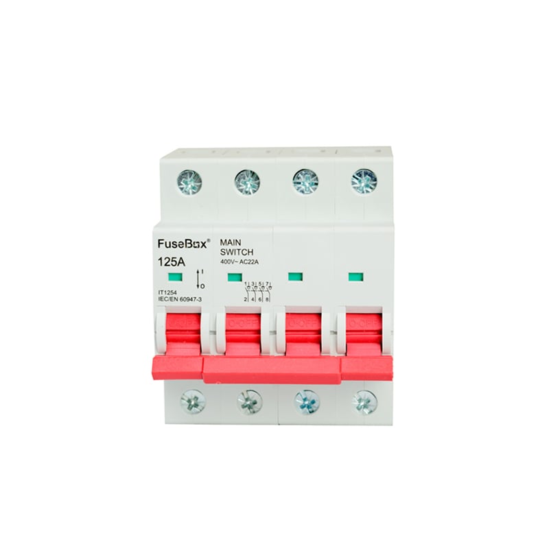 FuseBox 4 Pole Main Switch 125A