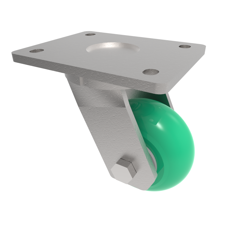 Soft Ergonomic Polyurethane Plate Swivel Castor 100mm 350kg Load