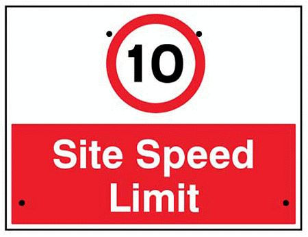 10mph Site speed limit, 600x450mm Re-Flex Sign (3mm reflective polypropylene)