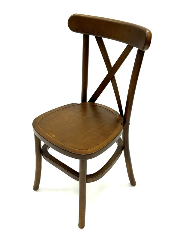 Traditional Brown Wooden Cross Back Chairs