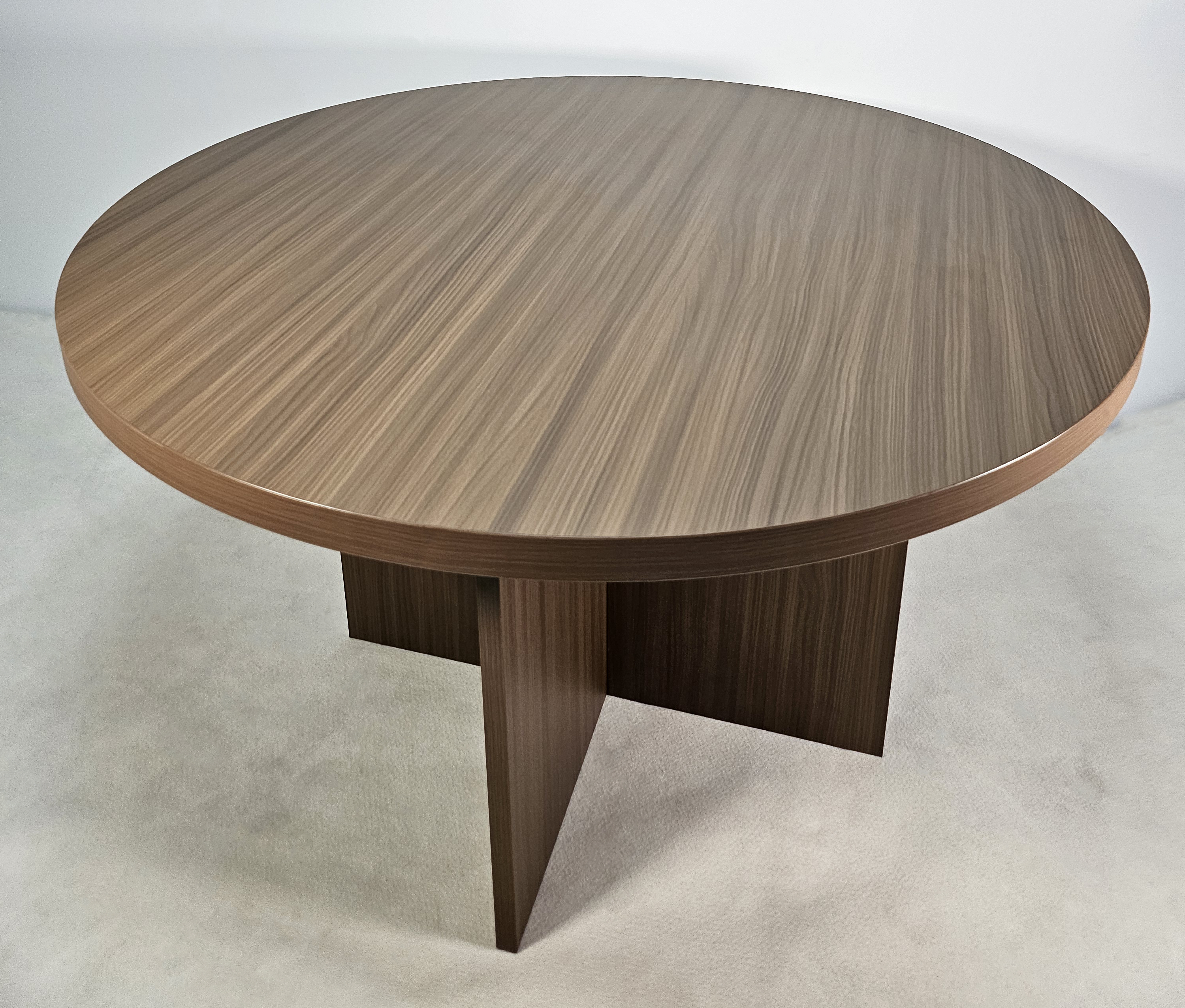 Specialising In Quality Modern American Walnut Melamine Round Meeting Table - 1000mm or 1200mm - DG27-RO UK