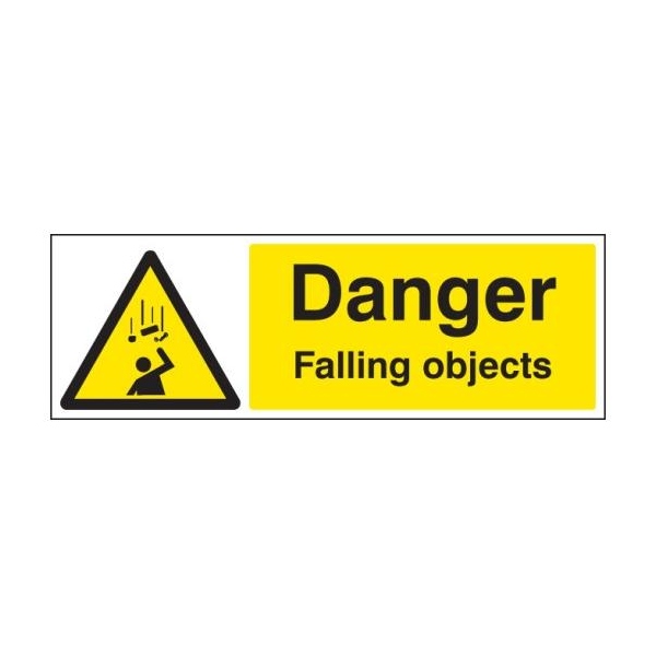 Danger Falling Objects - Rigid Plastic - 300 x 100mm