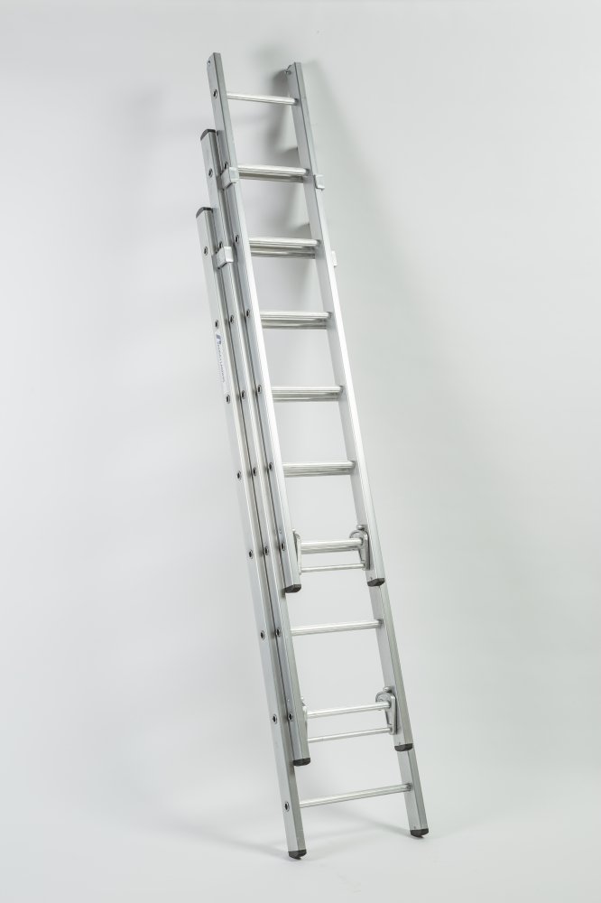 Aluminium 3 Part Extension Ladder - TE  - Ramsay Standard Pattern / Round Rung