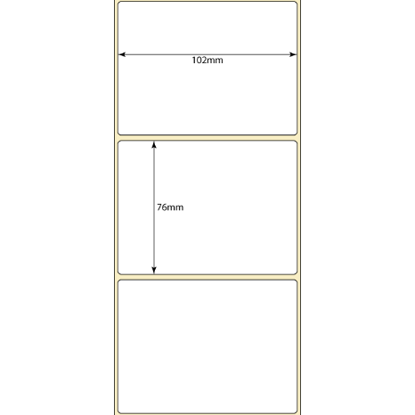102mm x 76mm Inkjet Matte Paper Label, Permanent Adh. (76mm Core/180mm OD)