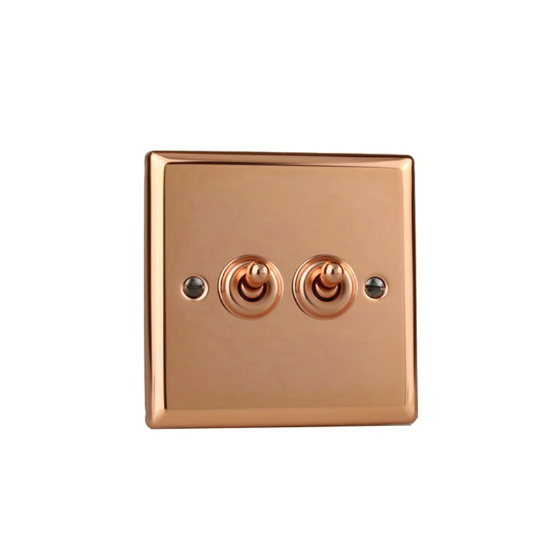 Varilight Urban 2G 10A Intermediate Toggle Switch Polished Copper (Standard Plate)