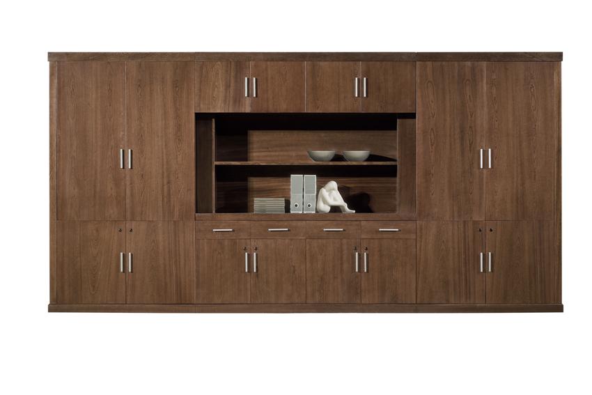Specialising In Extra Large Luxury Real Wood Veneer Executive Bookcase with Open Shelving - 4000mm - KM5B55 North Yourkshire