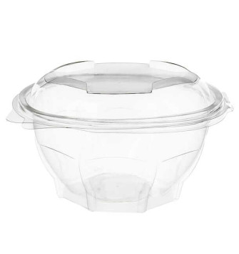 375cc Round Salad Container with Hinged Lid - VP37'' cased 300 For Schools