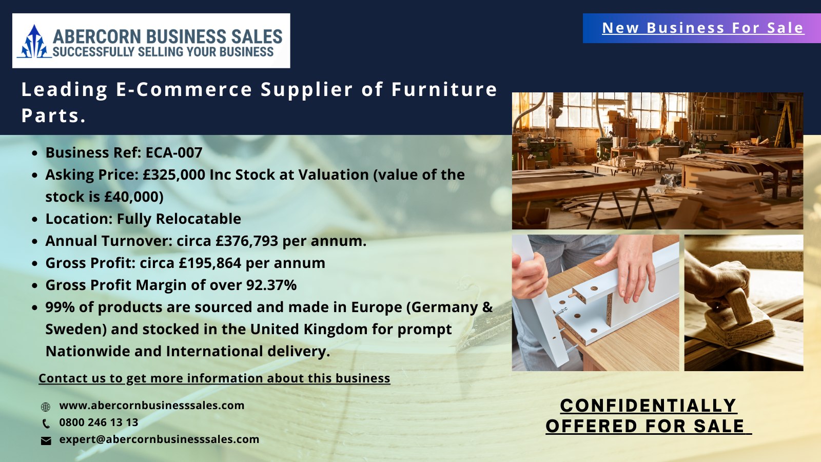 ECA-007 - Leading E-Commerce Supplier of Furniture Parts.