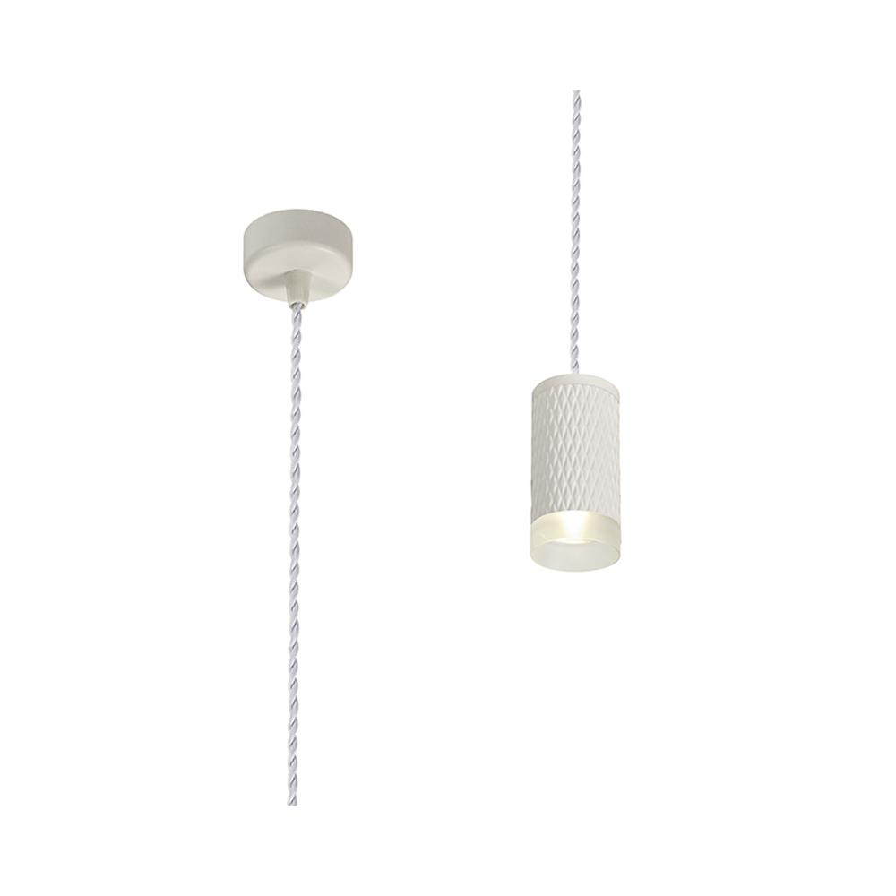 Luxuria Swirl 6.5cm 1 Light 11cm Pendant Light GU10 Sand White/Acrylic Ring