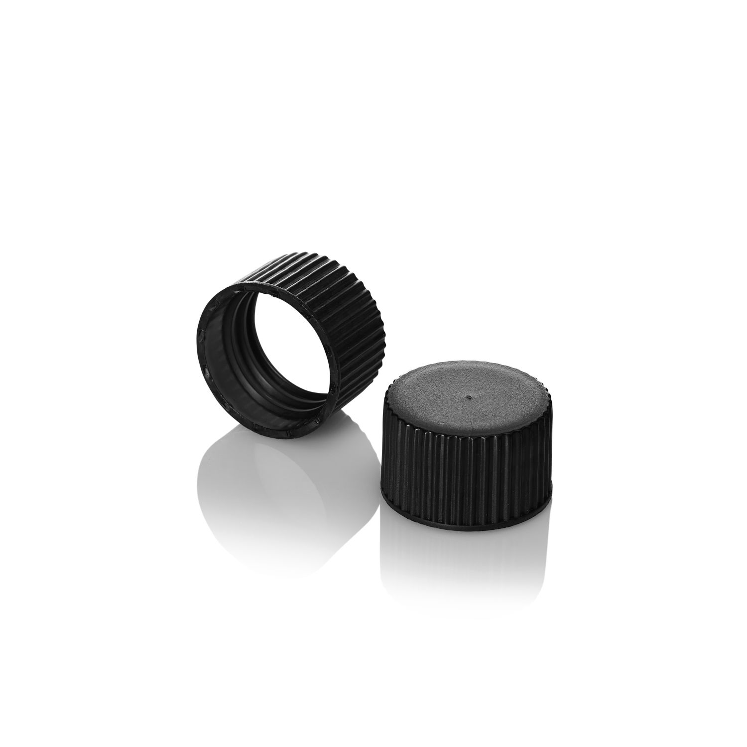 Providers Of 28/410 Black Wadded Screw Cap - Ribbed