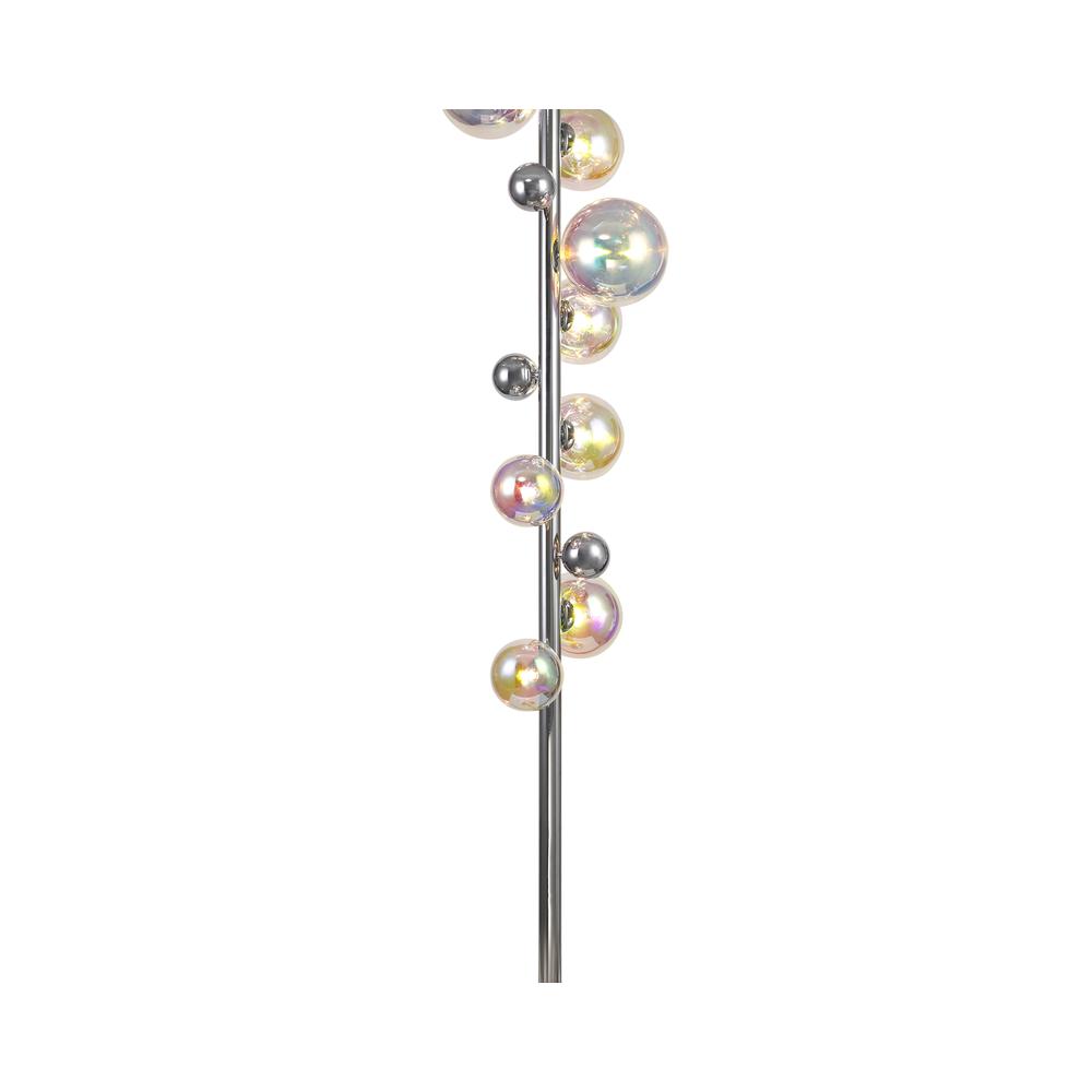 Luxuria Mateo Floor Lamp 8xG9 Polished Chrome/Iridescent/Chrome Glass With Black Marble Base