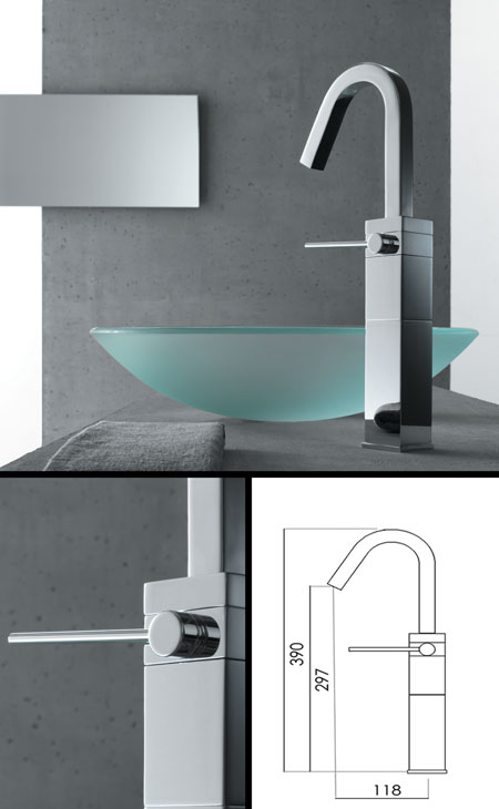 Cube Tall Basin Mixer Tap (40B)