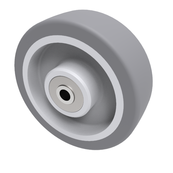 Grey Rubber 75mm Ball Bearing Wheel 60kg Load