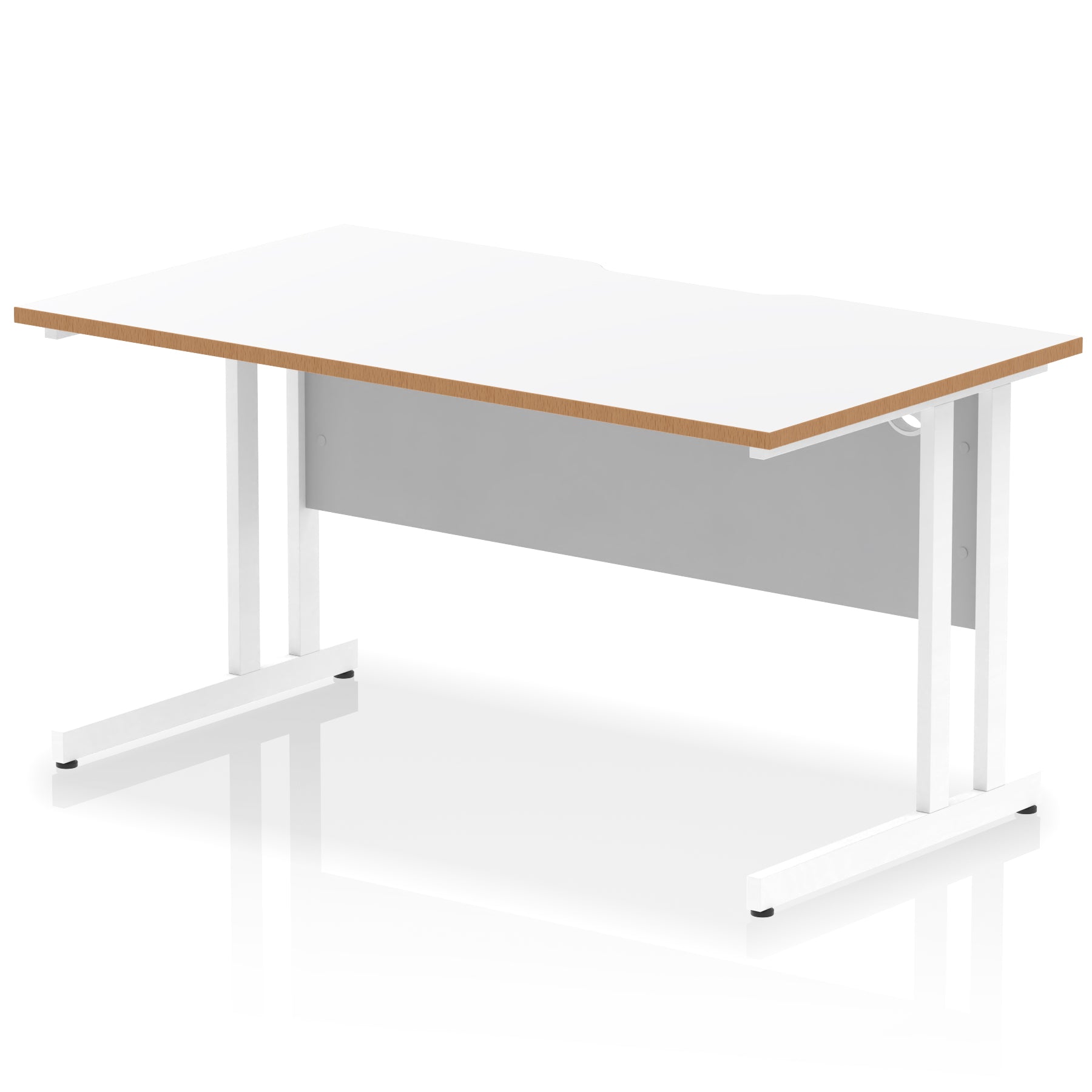 Suppliers Of Impulse Scalloped Edge Straight Desk Cantilever Leg - 1400mm - Multiple Colour Options UK